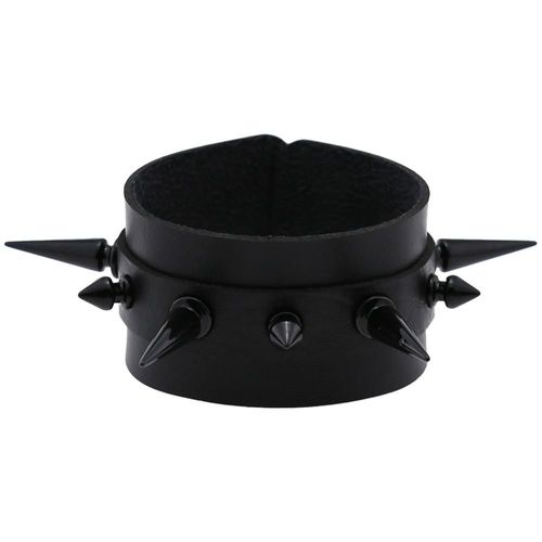 Bracelet Punk Pour Hommes Et Femmes, Bracelet En Cuir Noir, Bracelet En Métal Clouté, Bracelet De Manchette Risale, Bijoux Gothiques