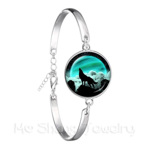 Beau Bracelet En Forme De Dauphin, Forme Ronde, Avec Dôme En Verre De 18mm, Plaqué Argent, Pour Cadeau