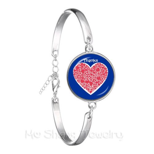 Bracelet De Remerciement Maitresse Pour Femmes Et Hommes, 18mm, Dôme De Verre, Plaqué Argent, À La Mode, Bijoux Pour Enseignants, Meilleur Cadeau De Thanksgiving