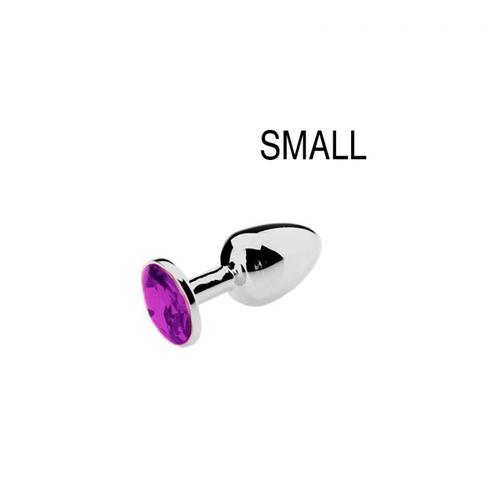 Bijou Anal Plug Bijou Strass Violet - Small 6.5 X 2.7cm
