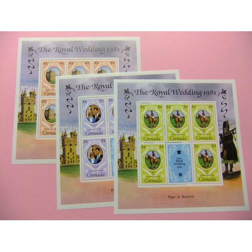 Grenada 1981 Mariage Royal Du Prince Charles Et Lady Diana Spencer Yvert 979 / 981 ** Mnh X 5