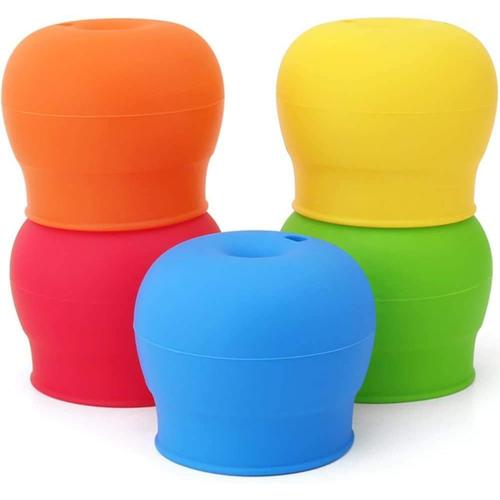 Style-8 5pcs Silicone Sippy Cup Couvercles Belle Conception D'éléphant Silicone Anti-Éclaboussures Enfants Couvercles (Style-8)