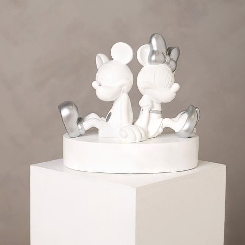 Disney - 'white&silver' - Mickey & Minnie - Tirelire - 19cm