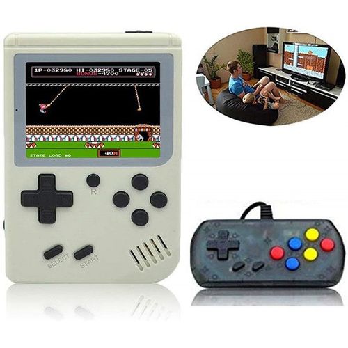 600ma Consoles De Jeux Portables, Console De Jeux Rétro Fc Game Console 3 Pouces 168 Classique Jeux - Blanc