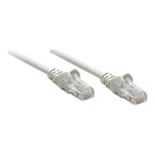 Intellinet Network Patch Cable, Cat5e, 0.25m, Grey, CCA, U/UTP, PVC, RJ45, Gold Plated Contacts, Snagless, Booted, Lifetime Warranty, Polybag - Cordon de raccordement - RJ-45 (M) pour RJ-45 (M) -...