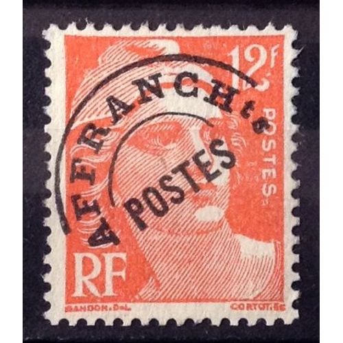 Préoblitéré Gandon 12f Rouge-Orange (Très Joli N° 103a) Obl - France Année 1945 - N26766