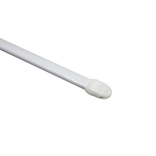 Gardinia Barre de Vitrage, Embouts d'Extrémité en Plastique et Crochets à Vis Inclus, Extensible, 40 - 65 cm, Mates Argentés, Métal/Plastique