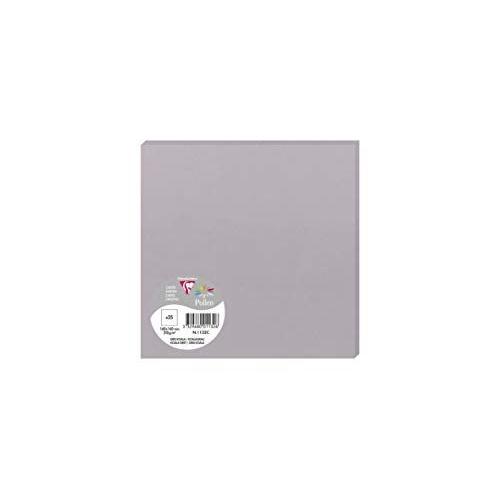 Clairefontaine 1132C - Un paquet de 25 cartes Pollen 16x16 cm 210 g, Gris koala