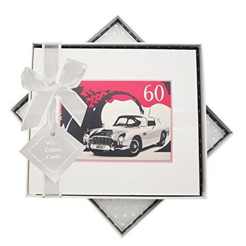 White Cotton Cards 60th Birthday, Livre, Voiture Classique, Blanc