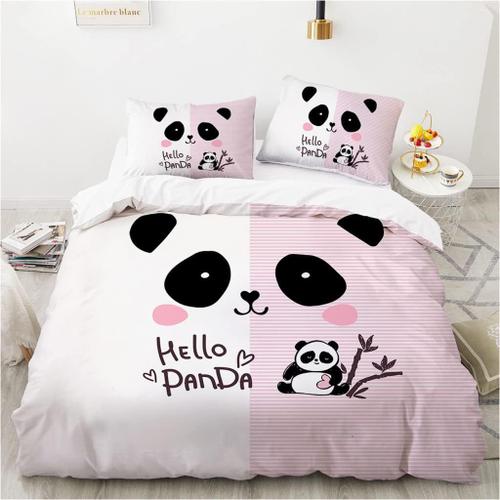 Housse De Couette Panda Géant,Parure De Lit 1 Personne,Housse De Couette Enfant,Doux Et Confortable,Housse Couette 140x200cm