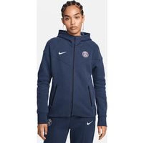 Sweat À Capuche Et Zip Nike Football Paris Saint-Germain Tech Fleece Windrunner Pour Femme - Bleu