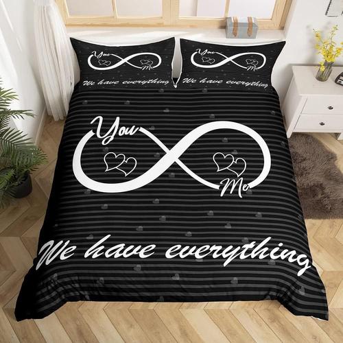 Housse De Couette Funny Quotes Parure De Lit 220x240cm Mr Mrs Housse De Couette Couple Lover Noir Rouge Creative Valentine