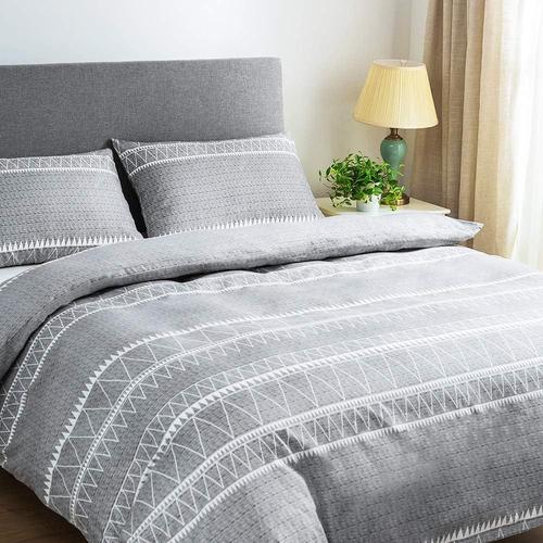 Housse De Couette 150/135 100 % Microfibre Housse De Couette Bohème 230x220 Cm Et 2 Taies D'oreiller 40x75 Cm (Gris,3 Pièces)