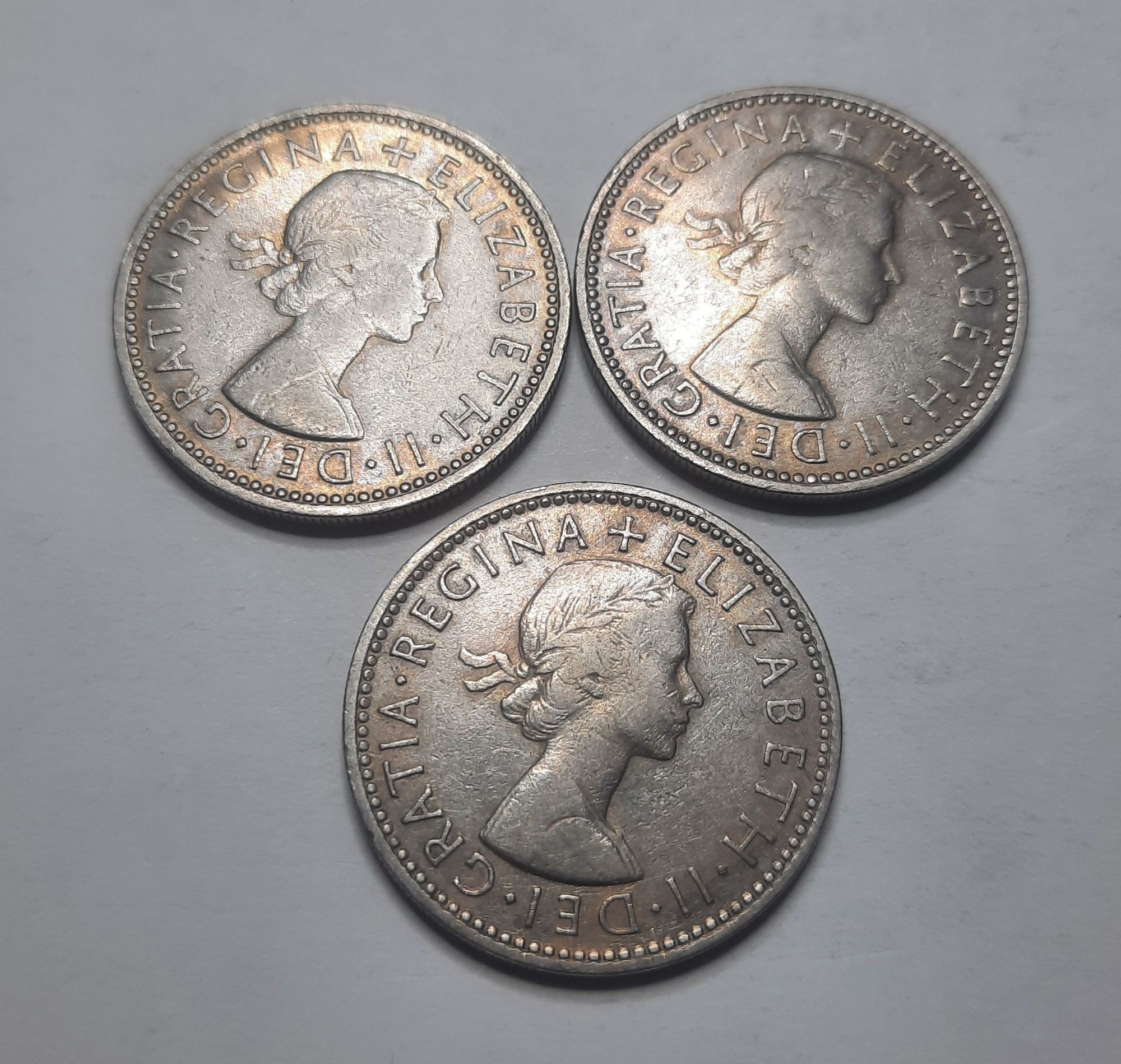 1 Shilling Lot 3 Pièces Circulantes Royaume Uni Elisabeth 2 1964 1965 1966 Gr_62