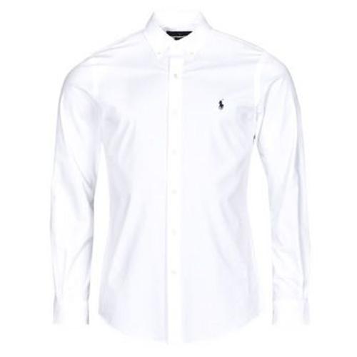 Chemise Polo Ralph Lauren Chemise Ajustee Slim Fit En Popeline Unie Blanc