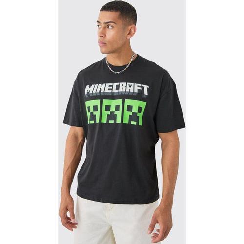 Oversized Minecraft License T-Shirt Homme - Noir - M, Noir
