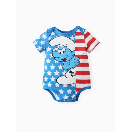The Smurfs Baby Girls,Boys Independence Day 1pc Character Print Onesie