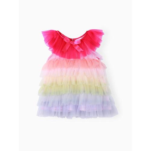 Baby Girls Sweet Multi-Layered Cotton Chinlon Dress Set