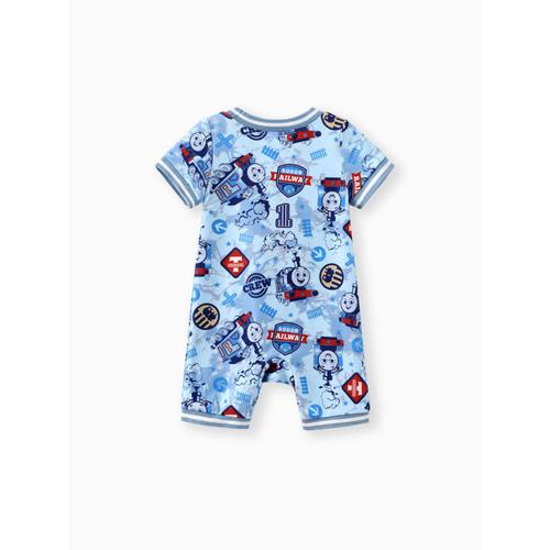 Thomas And Friends Baby Boys 1pc Character Checkboard,Tie-Dyed Print Short-Sleeve Onesie