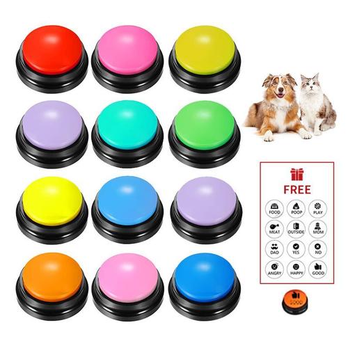 Bouton D'enregistrement Vocal Pour Animal De Compagnie, Boutons De Communication Pour Chien, Entrainement, Buzzer, Bouton De Conversation, Jouet D'intelligence