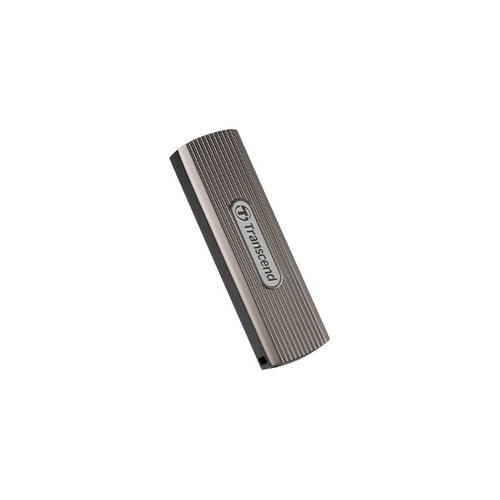 Transcend ESD330C - SSD - chiffré - 2 To - externe (portable) - USB (USB-C connecteur) - AES 256 bits - brun grisâtre foncé