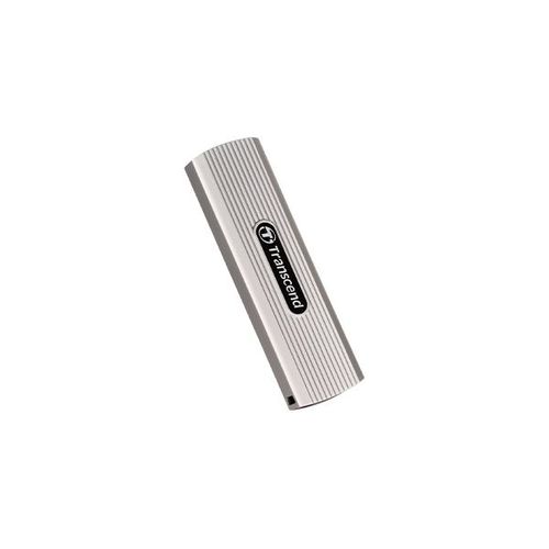 Transcend ESD320A - SSD - chiffré - 2 To - externe (portable) - USB 3.2 Gen 2x1 - AES 256 bits - gris doux