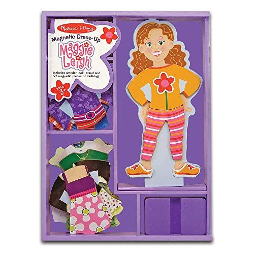 Melissa Doug Maggie Leigh Magnetic Wooden Dress-Up Doll Pretend Play Set (25+ Pieces, Great Gift For Girls And Boys - Best For 3, 4, 5, And 6 Year Olds)