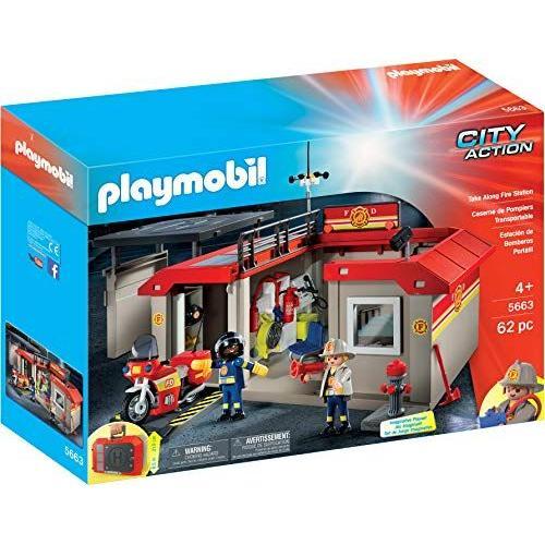 Playmobil City Action 5663 - Caserne De Pompiers Transportable