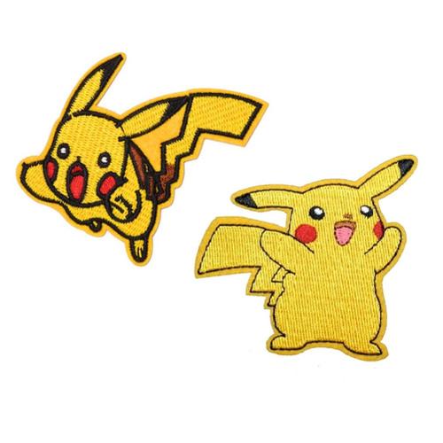 Lot De 2 Patchs Écussons Thermocollants - Pokémon Pikachu (Réf 2)