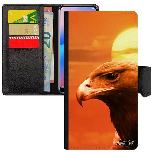 Coque Pour S24 En Simili Cuir Rabat Portefeuille Porte Cartes Aigle Couché De Soleil Caoutchouc Animaux Oiseau Royal Samsung Galaxy