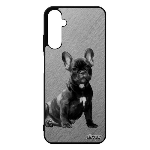 Coque A05s Silicone Chien Mobile Bumper Mignon Design Chiot Effet Bulldog Francais Animaux Case Etui Caoutchouc Gris Samsung Galaxy