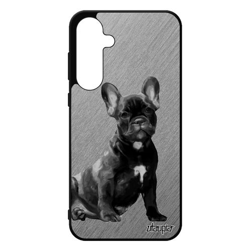 Coque Chien A55 5g Silicone Noir Bulldog Francais Animal Mignon Mobile Animaux Design Dessin Effet Motif Etui Gris De Samsung Galaxy
