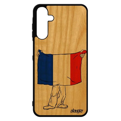 Coque Silicone Galaxy A15 4g 5g Bois Drapeau France Français Basket Euro Foot Tricolore Jeux Olympiques Mobile Case Portable Samsung