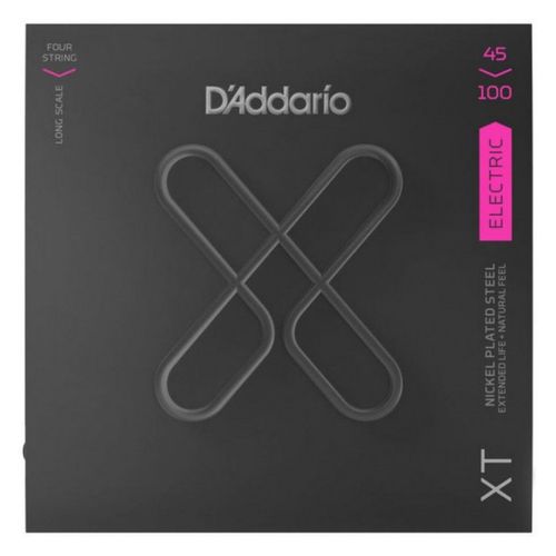 D'addario Xtb45100 - Jeu Guitare Basse Xt Plaqué Nickel - Regular Light, Long Scale, 45-100