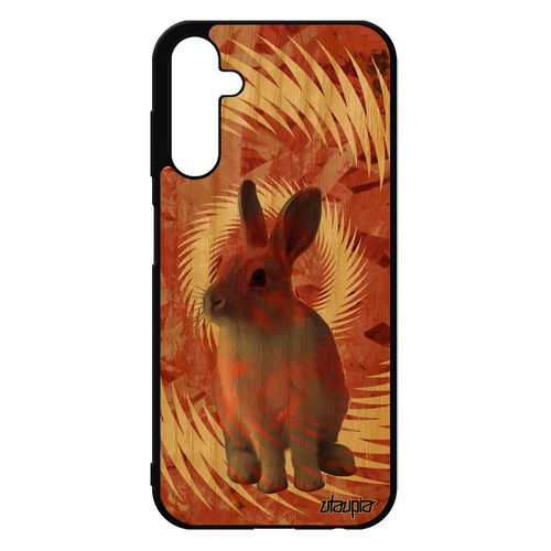Coque Lapin Pour Samsung Galaxy A25 5g Bois Silicone Nain Joli De Paques Mandala Design Lièvre Case 4g Motif Sm-A256e Orange Animaux