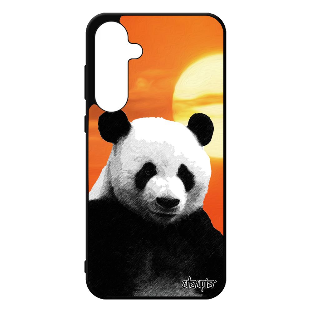 Coque Silicone Galaxy A55 5g Panda Original Noir Ciel Design Ecologie Housse Personnalisé Orange Ecolo Couché De Soleil Ours Samsung