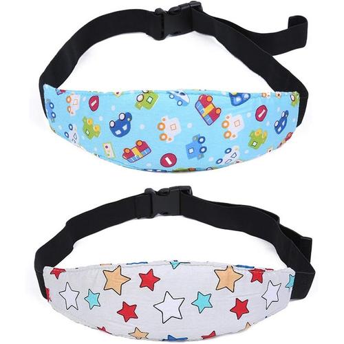 2 Pcs Baby Support Belt Adjustable Head Seat Strap, Adjustable Band For Child Car Seat Babies Toddlers Seats, Children's Headband Comfortable Cotton Baby Head Support.