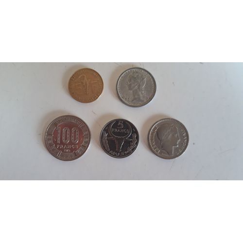Lot De 5 Monnaies Continent Afrique Diverses