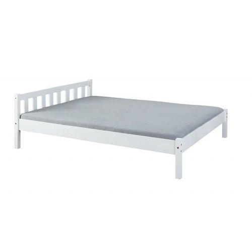 Paris Prix - Lit Adulte Bois Massif "Nina" 140x200cm Blanc