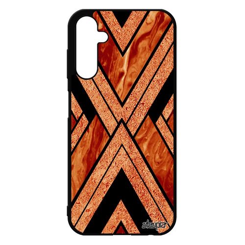 Coque Marbre Pour Samsung Galaxy A25 5g En Silicone Jolie Forme Pierre De Protection Smartphone Telephone Granite Fond Design Orange