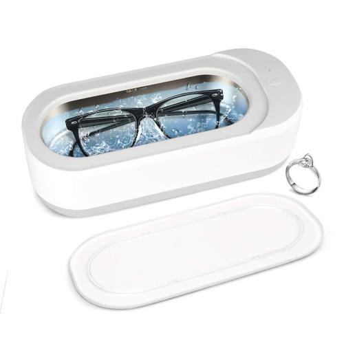 Nettoyeur de bijoux à ultrasons, nettoyeur à ultrasons professionnel portable pour le nettoyage de bijoux, lunettes, montres, têtes de rasoir , Pièces de monnaie, Dentier, Ustensiles, Chaîne