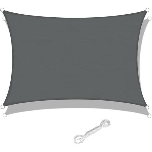 Rectangular Shade Sail 2.5x3m Hdpe Breathable Anti Uv For Garden Terrace Balcony, Anthracite