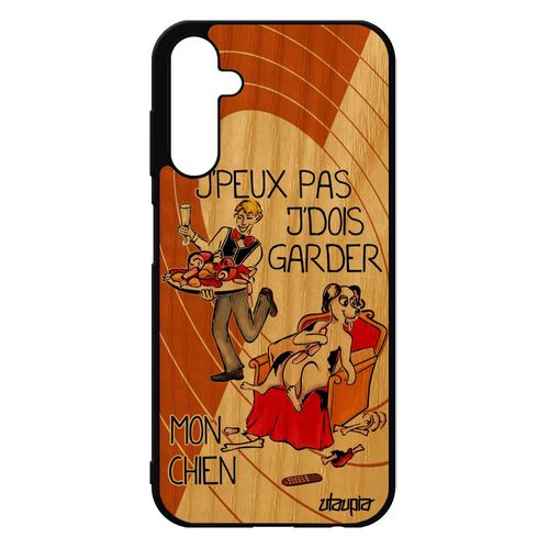 Coque Silicone Humour J'peux Pas J'dois Garder Mon Chien Samsung Galaxy A25 5g Bois Animaux Case Orange Humoristique Smartphone Etui