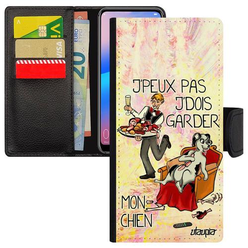 Coque Pour Samsung Galaxy S24+ Plus À Rabat Humour J'peux Pas J'dois Garder Mon Chien Smartphone Dessin Sm-S926b/Ds Drole Animaux Je