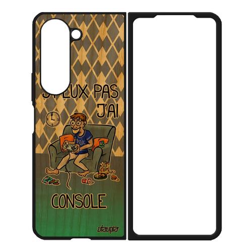 Coque J'peux Pas J'ai Console Pour Z Fold 5 En Bois Silicone Gamer Case Play Comique Bleu Je Geek Jpeux Drole Etui De Samsung Galaxy