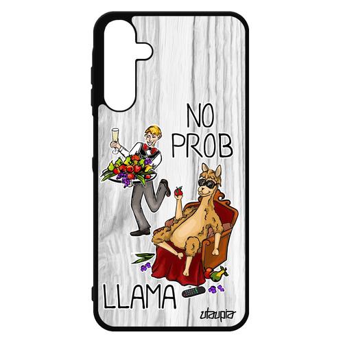 Coque Galaxy A15 4g 5g Silicone No Prob Lama Humoristique Gris Drole Probllama Llama Case Telephone Texte Cartoon Design Alu Samsung