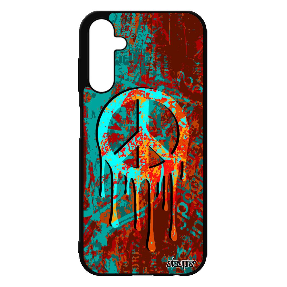 Coque Samsung A25 5g Silicone Peace And Love Pas Cher Symbole Graffiti Yoga Espoir Metal Journal & Cadeau Hippie Personnalisé Galaxy