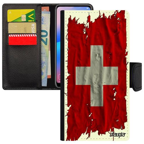 Coque Rigide Pour Samsung Galaxy S24 En Cuir Drapeau Suisse Jo Housse Basket Jeux Olympiques Euro De Protection Foot Made In France