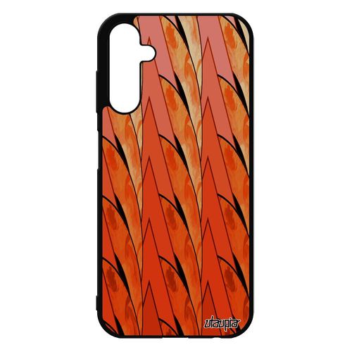 Coque Telephone Pour Samsung Galaxy A25 5g En Silicone Marbre Dessin Geometrique Tpu Texture Antichoc Design Peinture Orange Mobile