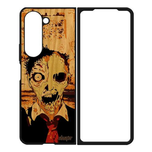 Coque Silicone Samsung Z Fold 5 Bois Naturel Zombie Mort Vivant Horreur Rigide Ruine Portable Souple Garcon Pas Cher Etui De Galaxy